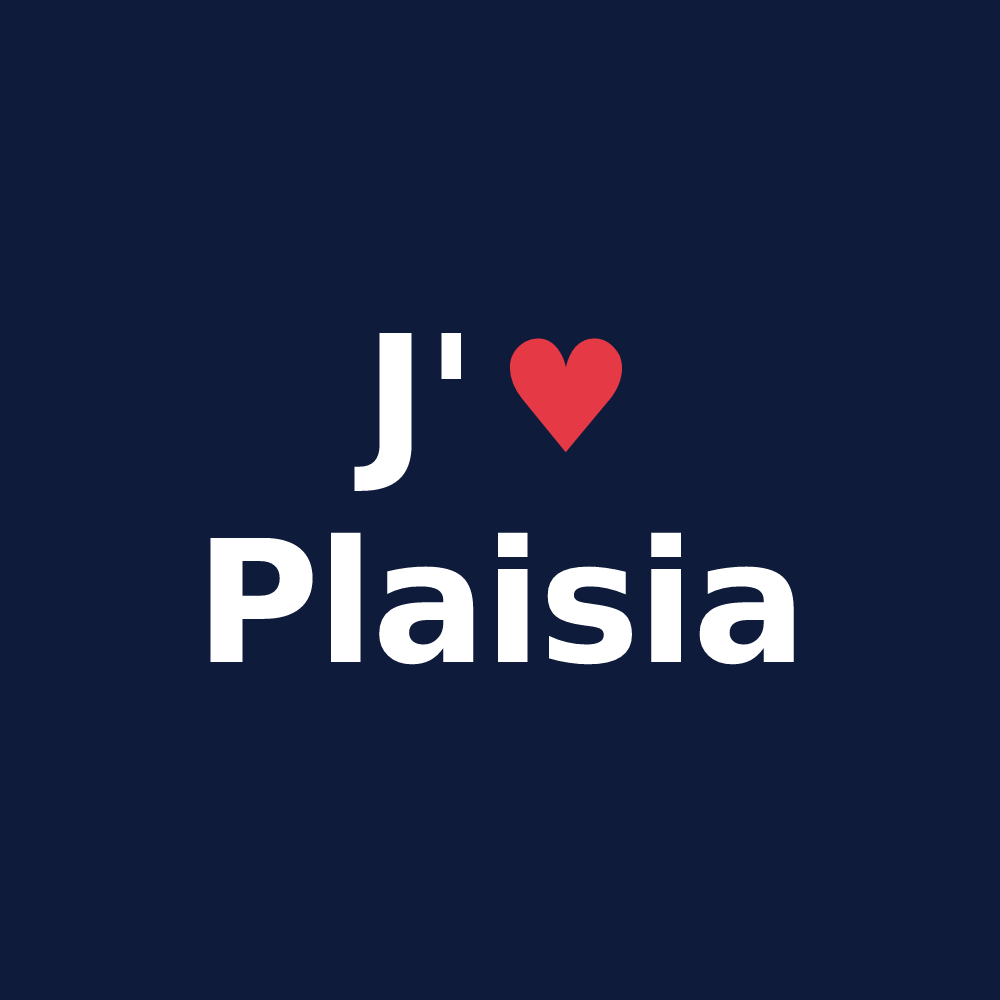 T-shirt personnalisé Plaisia — design J'aime Plaisia