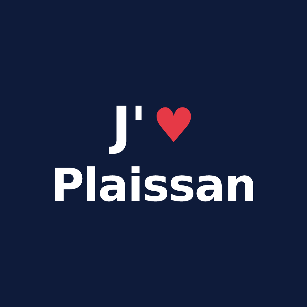 T-shirt personnalisé Plaissan — design J'aime Plaissan