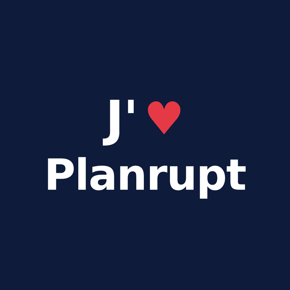 T-shirt personnalisé Planrupt — design J'aime Planrupt