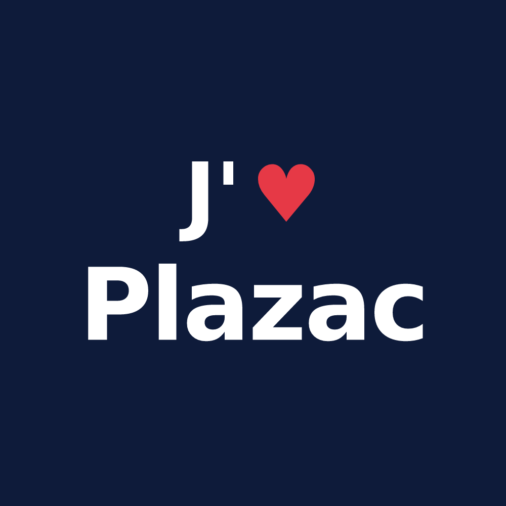T-shirt personnalisé Plazac — design J'aime Plazac