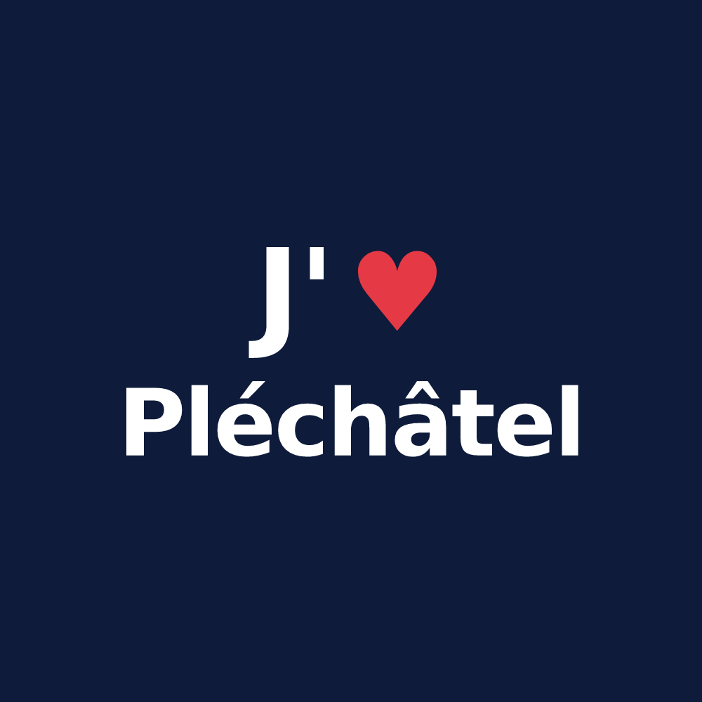 T-shirt personnalisé Pléchâtel — design J'aime Pléchâtel