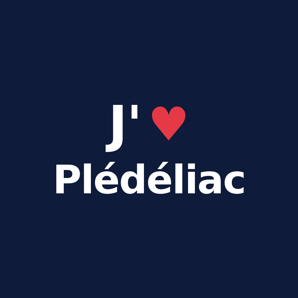 T-shirt personnalisé Plédéliac — design J'aime Plédéliac