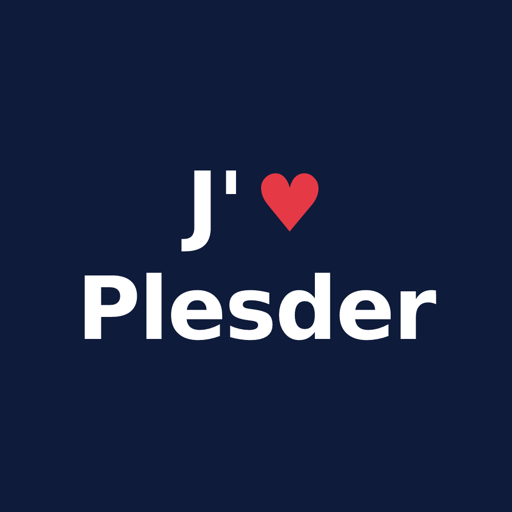 T-shirt personnalisé Plesder — design J'aime Plesder