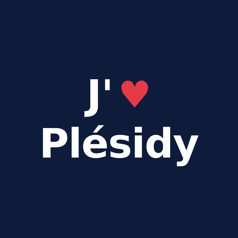T-shirt personnalisé Plésidy — design J'aime Plésidy