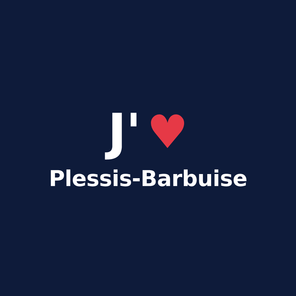 T-shirt personnalisé Plessis-Barbuise — design J'aime Plessis-Barbuise