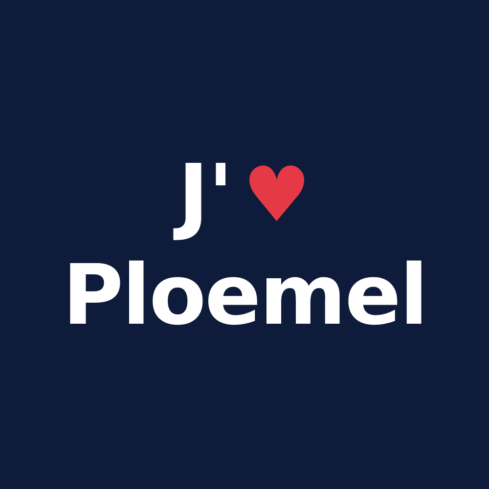 T-shirt personnalisé Ploemel — design J'aime Ploemel