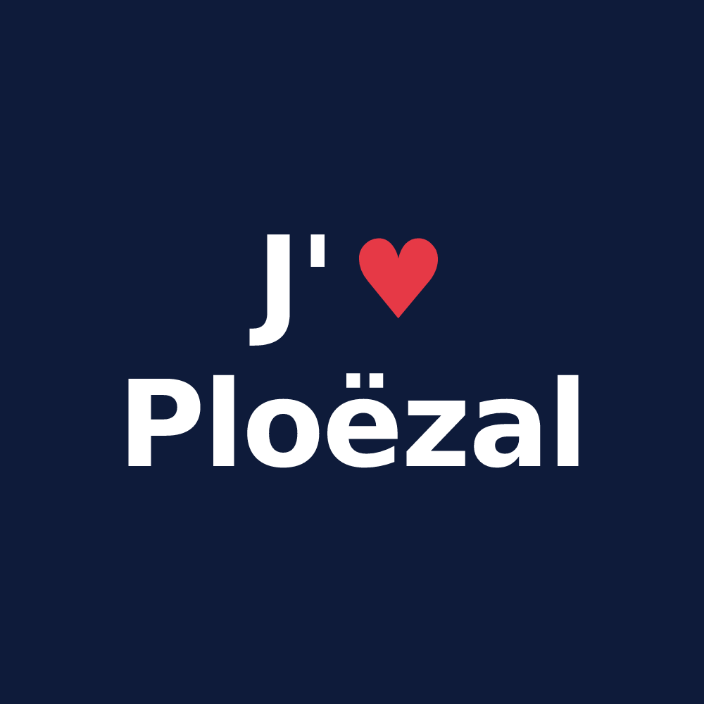 T-shirt personnalisé Ploëzal — design J'aime Ploëzal