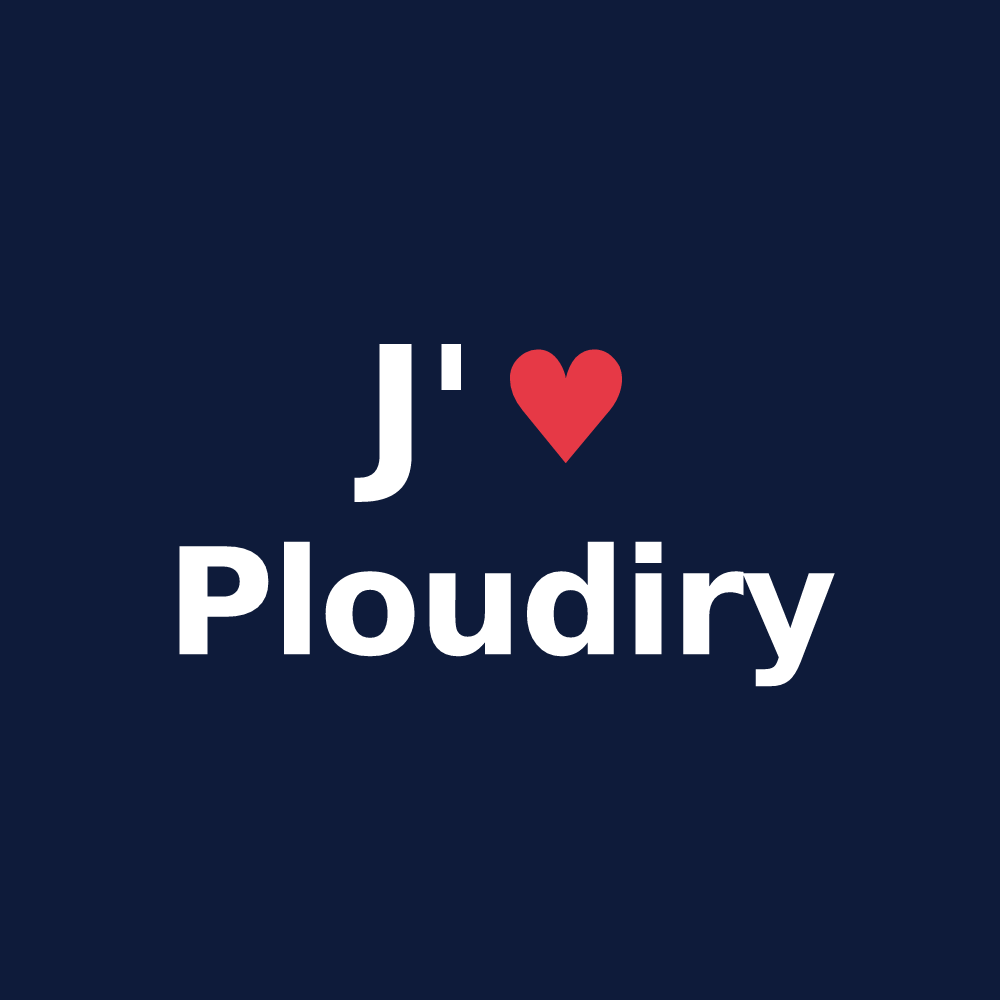 T-shirt personnalisé Ploudiry — design J'aime Ploudiry