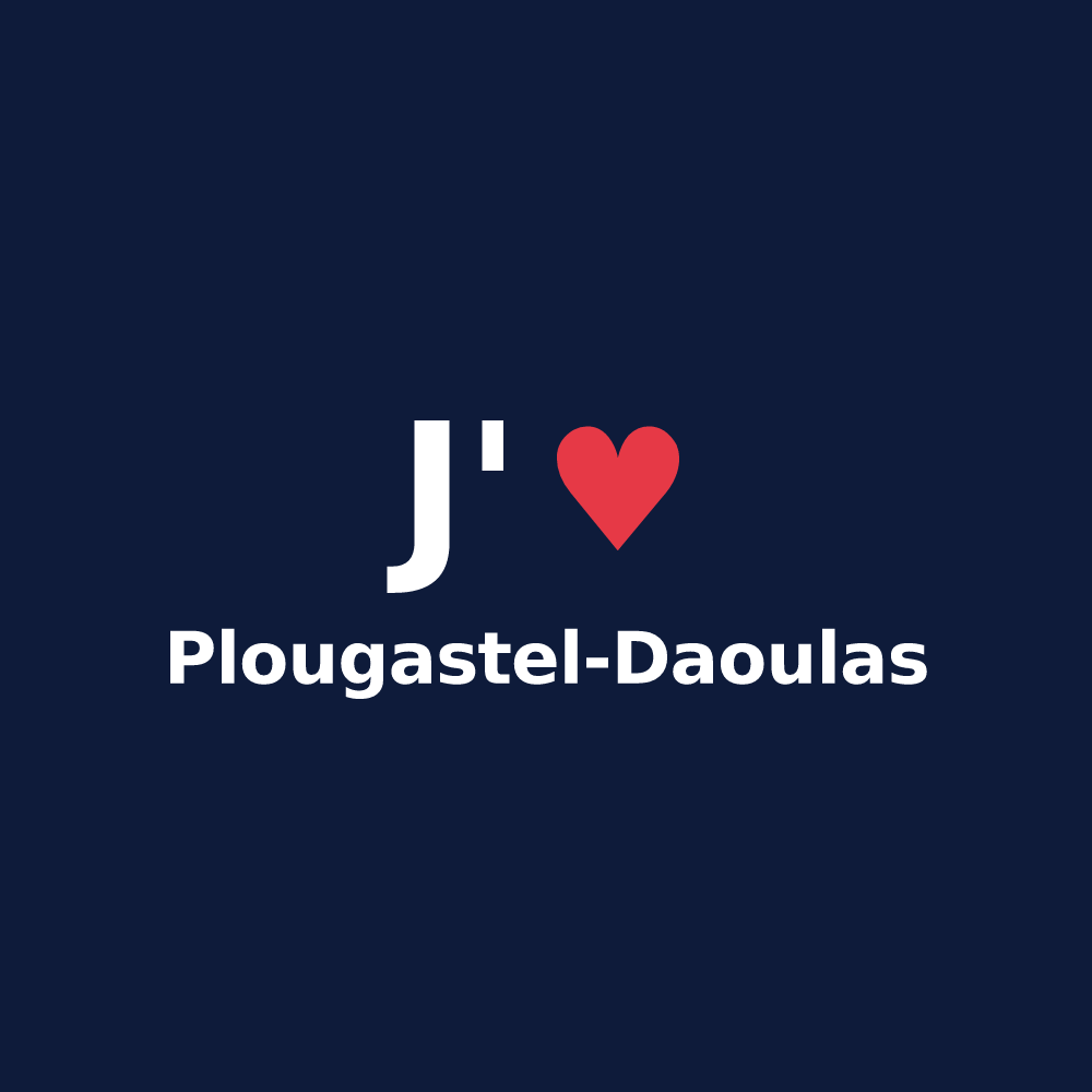 T-shirt personnalisé Plougastel-Daoulas — design J'aime Plougastel-Daoulas