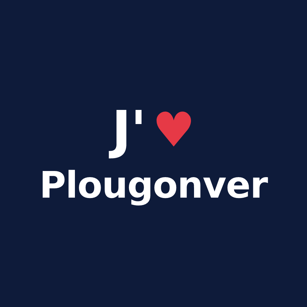 T-shirt personnalisé Plougonver — design J'aime Plougonver