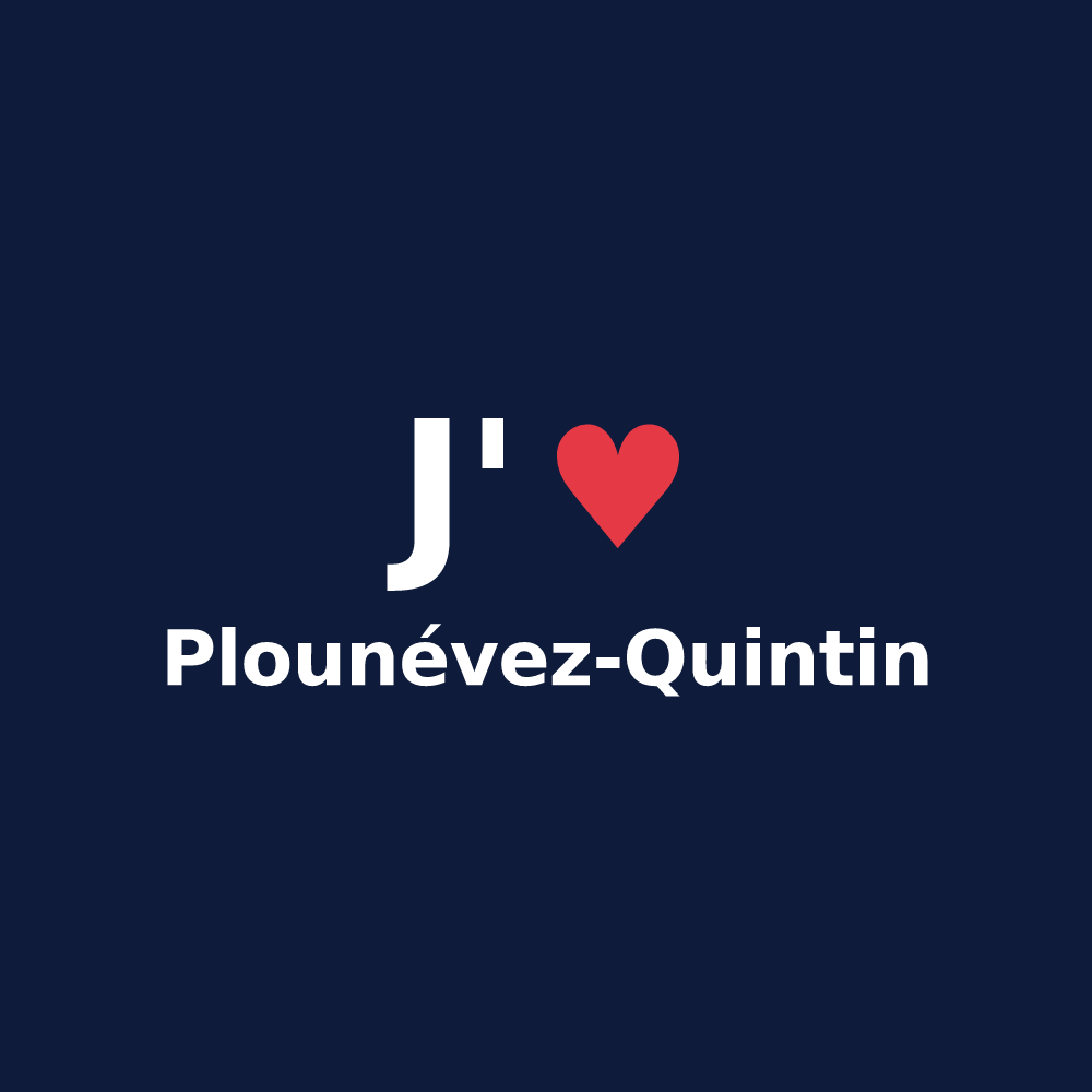 T-shirt personnalisé Plounévez-Quintin — design J'aime Plounévez-Quintin