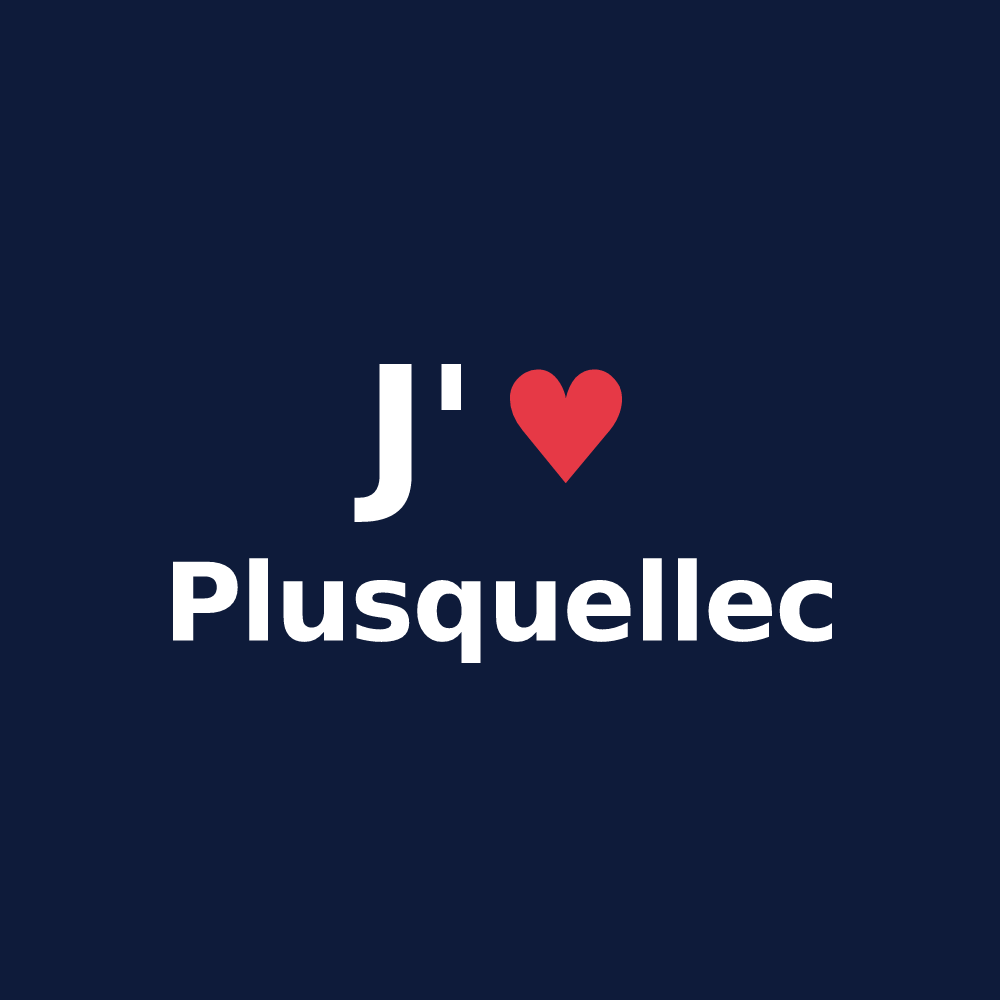 T-shirt personnalisé Plusquellec — design J'aime Plusquellec