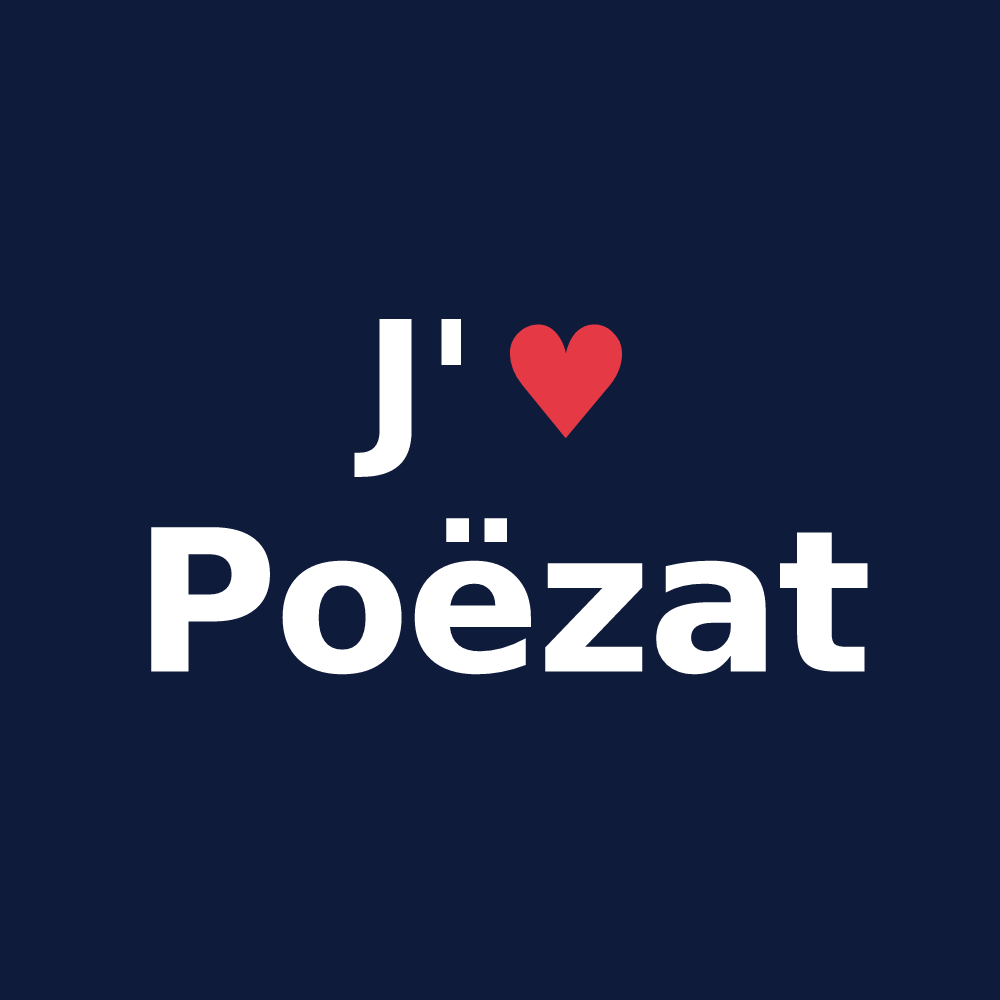 T-shirt personnalisé Poëzat — design J'aime Poëzat
