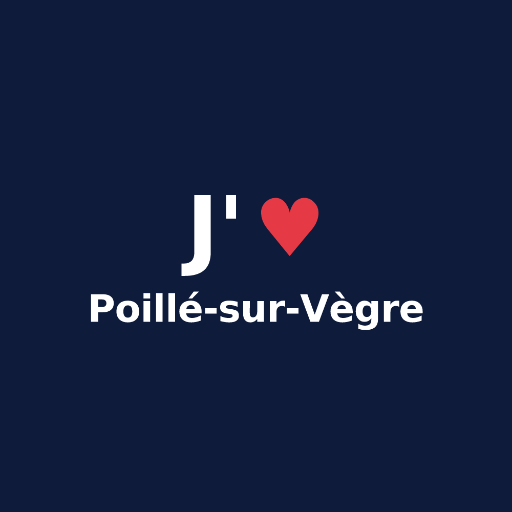 T-shirt personnalisé Poillé-sur-Vègre — design J'aime Poillé-sur-Vègre