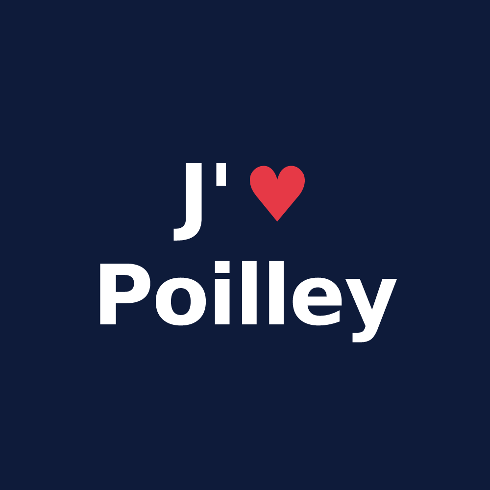 T-shirt personnalisé Poilley — design J'aime Poilley
