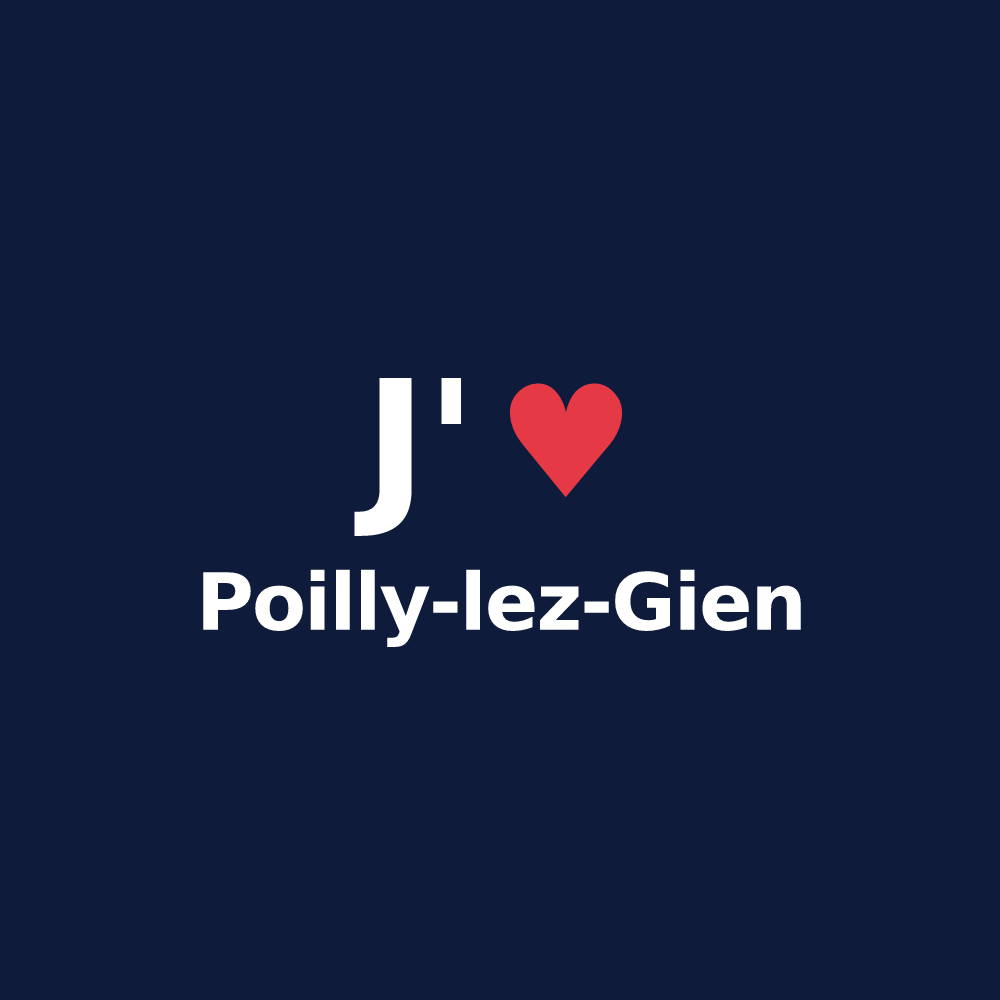 T-shirt personnalisé Poilly-lez-Gien — design J'aime Poilly-lez-Gien