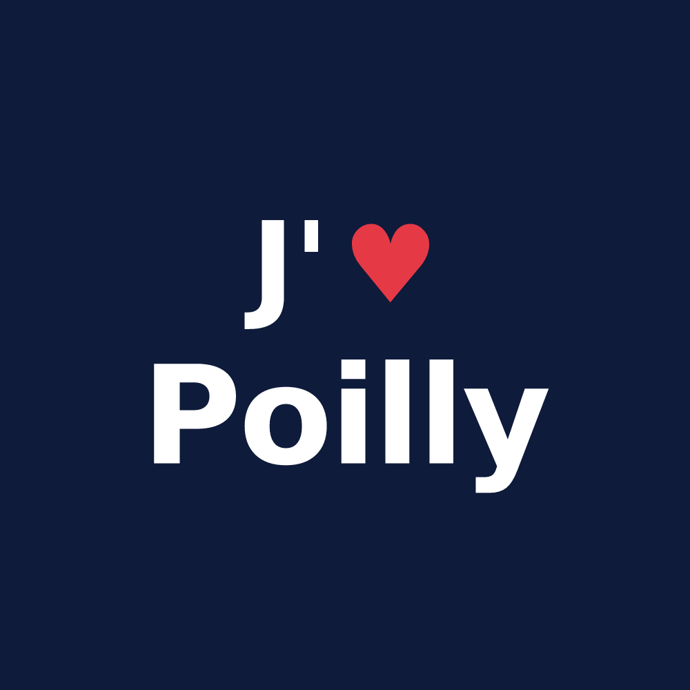 T-shirt personnalisé Poilly — design J'aime Poilly