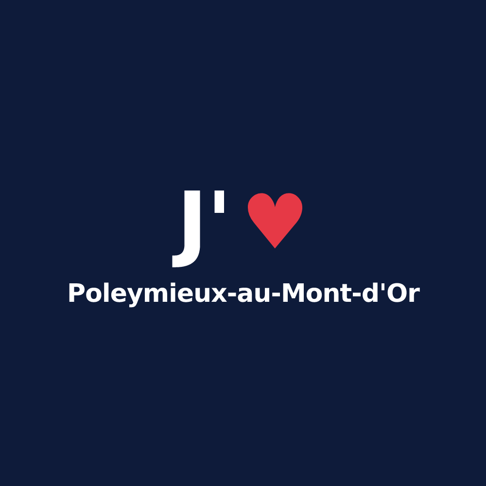 T-shirt personnalisé Poleymieux-au-Mont-d'Or — design J'aime Poleymieux-au-Mont-d'Or
