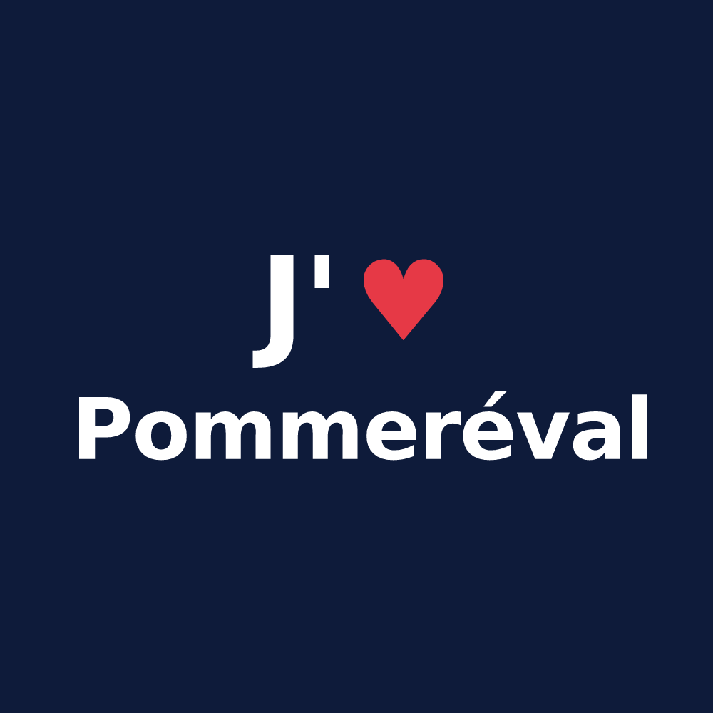 T-shirt personnalisé Pommeréval — design J'aime Pommeréval