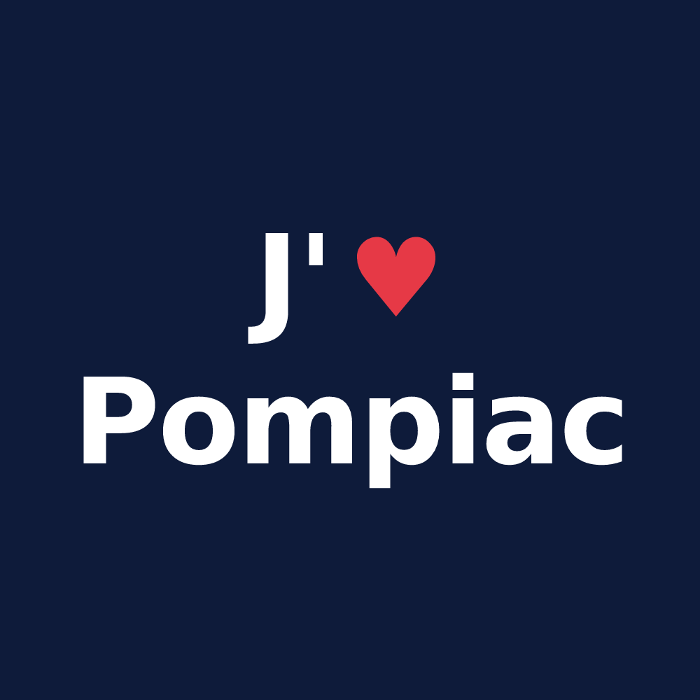 T-shirt personnalisé Pompiac — design J'aime Pompiac