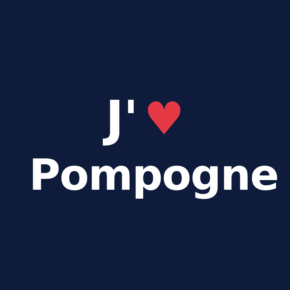 T-shirt personnalisé Pompogne — design J'aime Pompogne