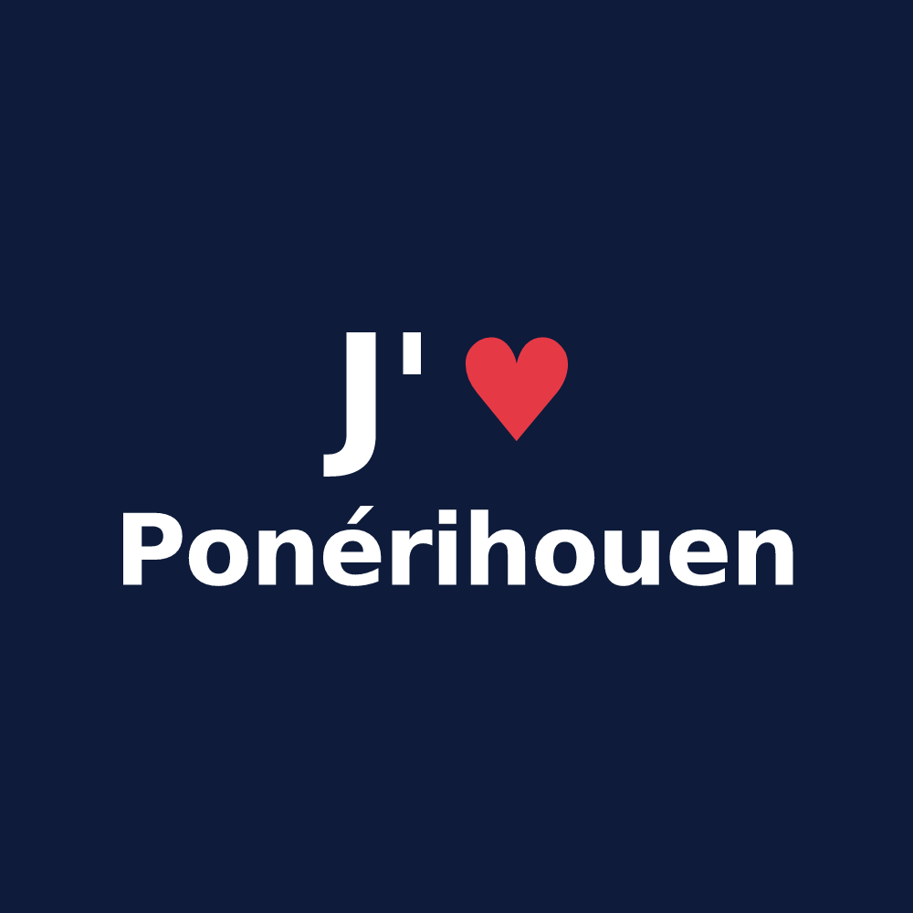 T-shirt personnalisé Ponérihouen — design J'aime Ponérihouen