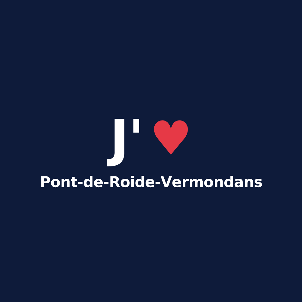 T-shirt personnalisé Pont-de-Roide-Vermondans — design J'aime Pont-de-Roide-Vermondans