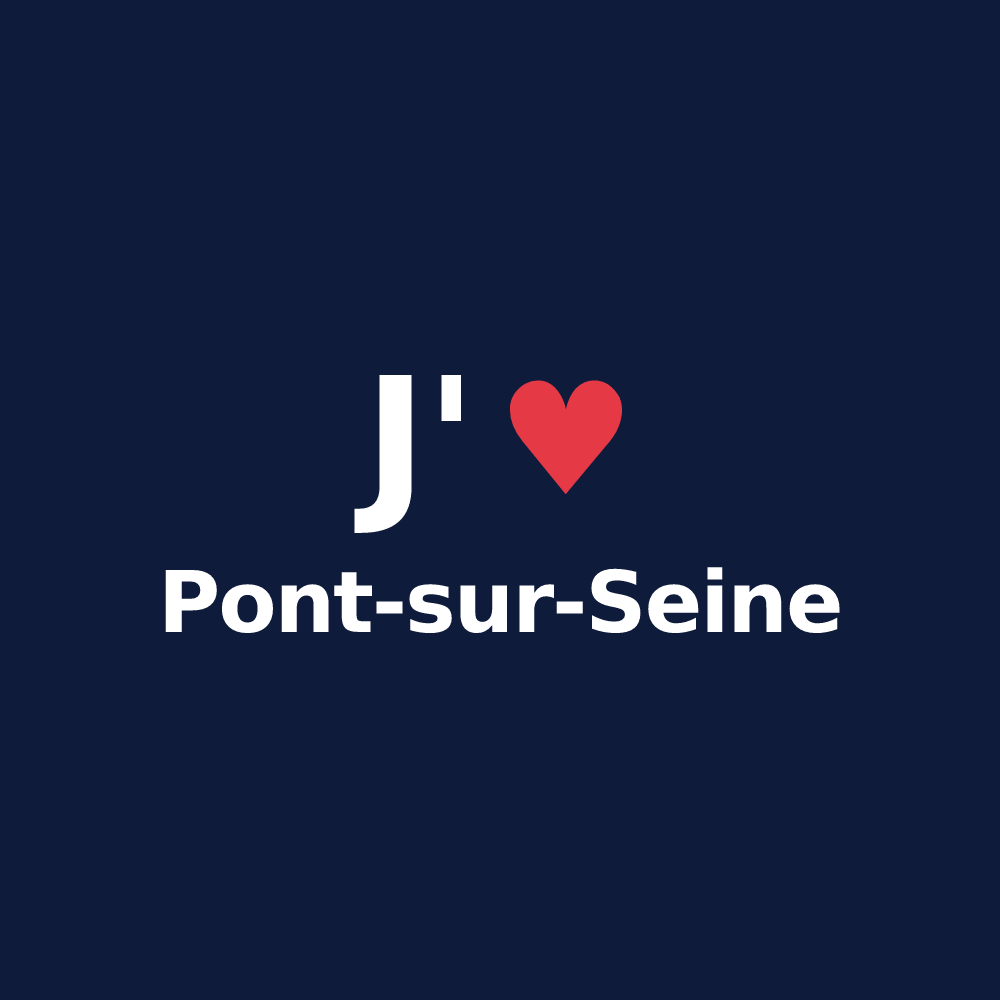 T-shirt personnalisé Pont-sur-Seine — design J'aime Pont-sur-Seine