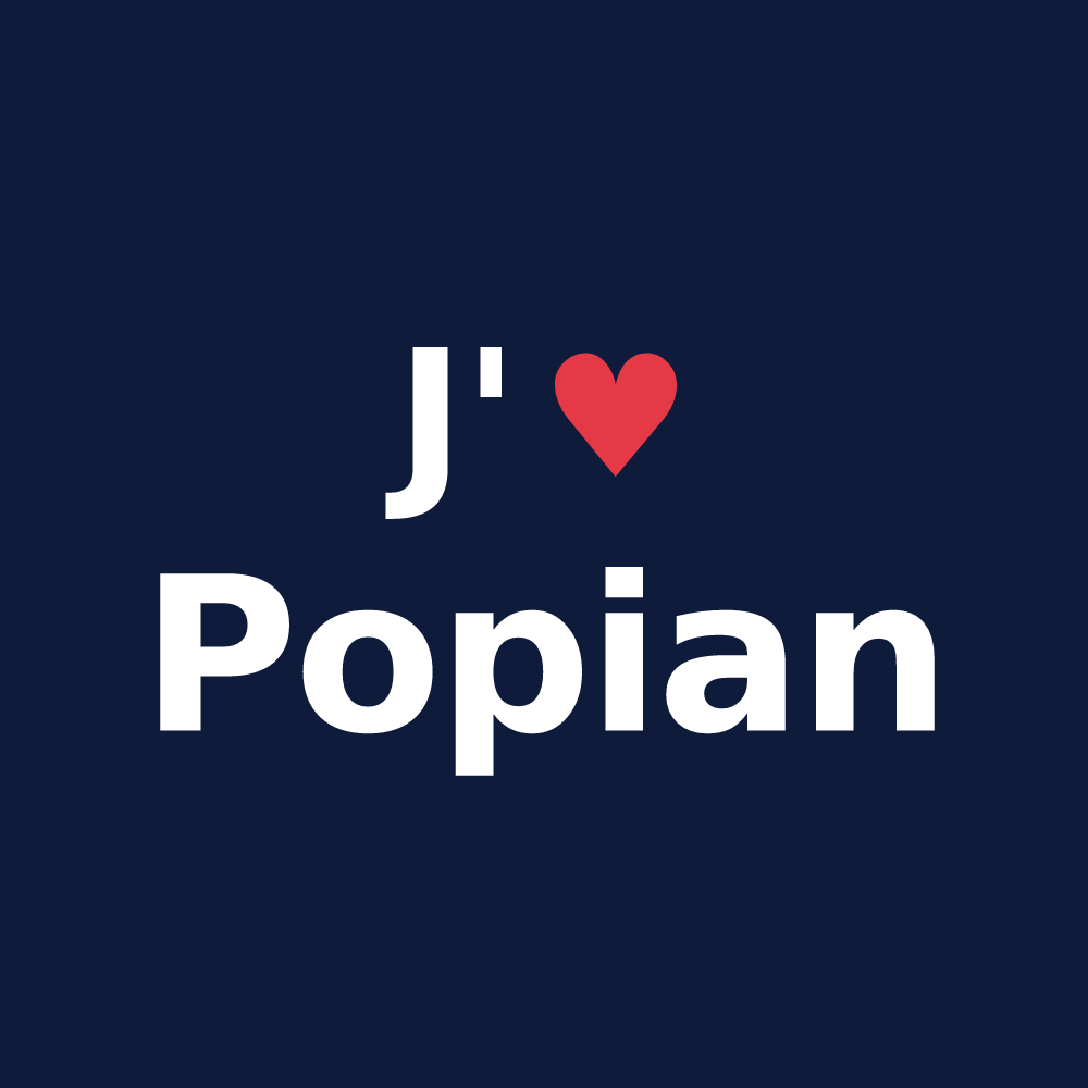 T-shirt personnalisé Popian — design J'aime Popian
