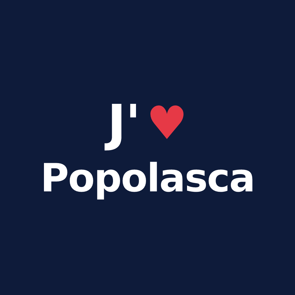 T-shirt personnalisé Popolasca — design J'aime Popolasca
