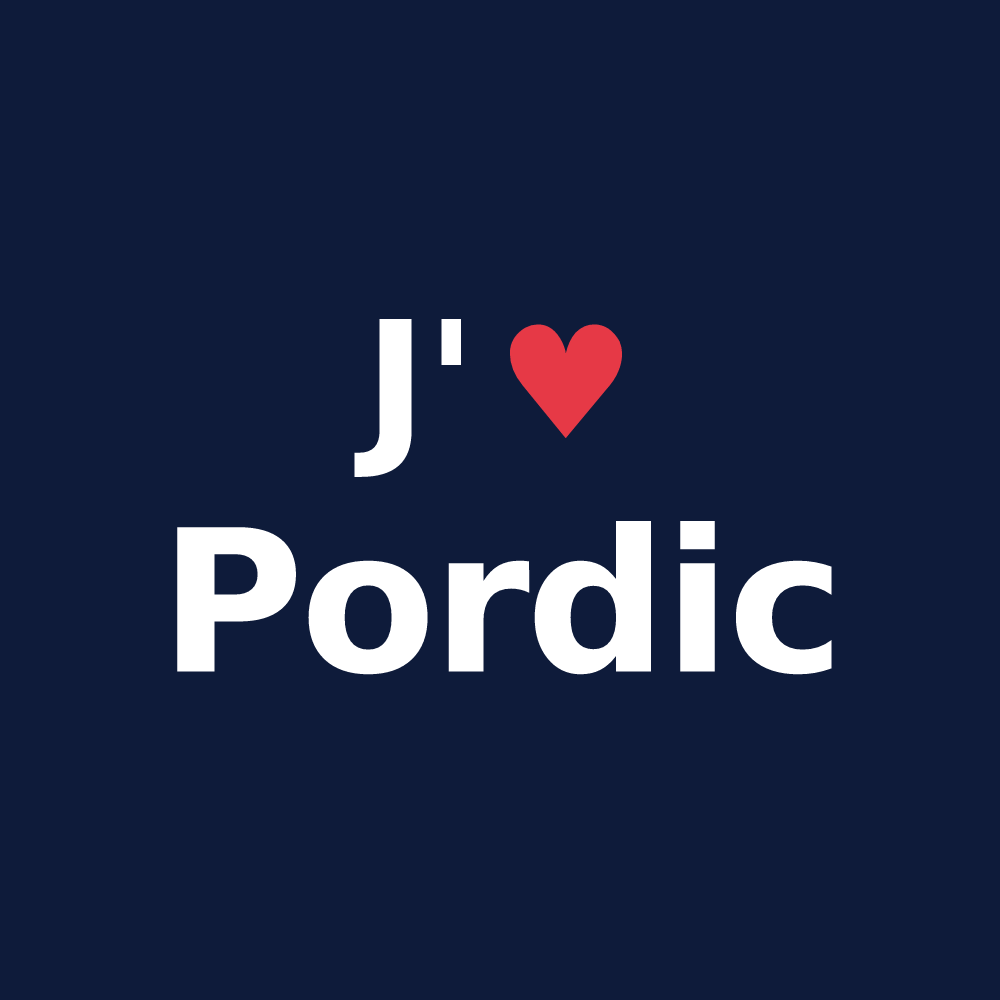 T-shirt personnalisé Pordic — design J'aime Pordic