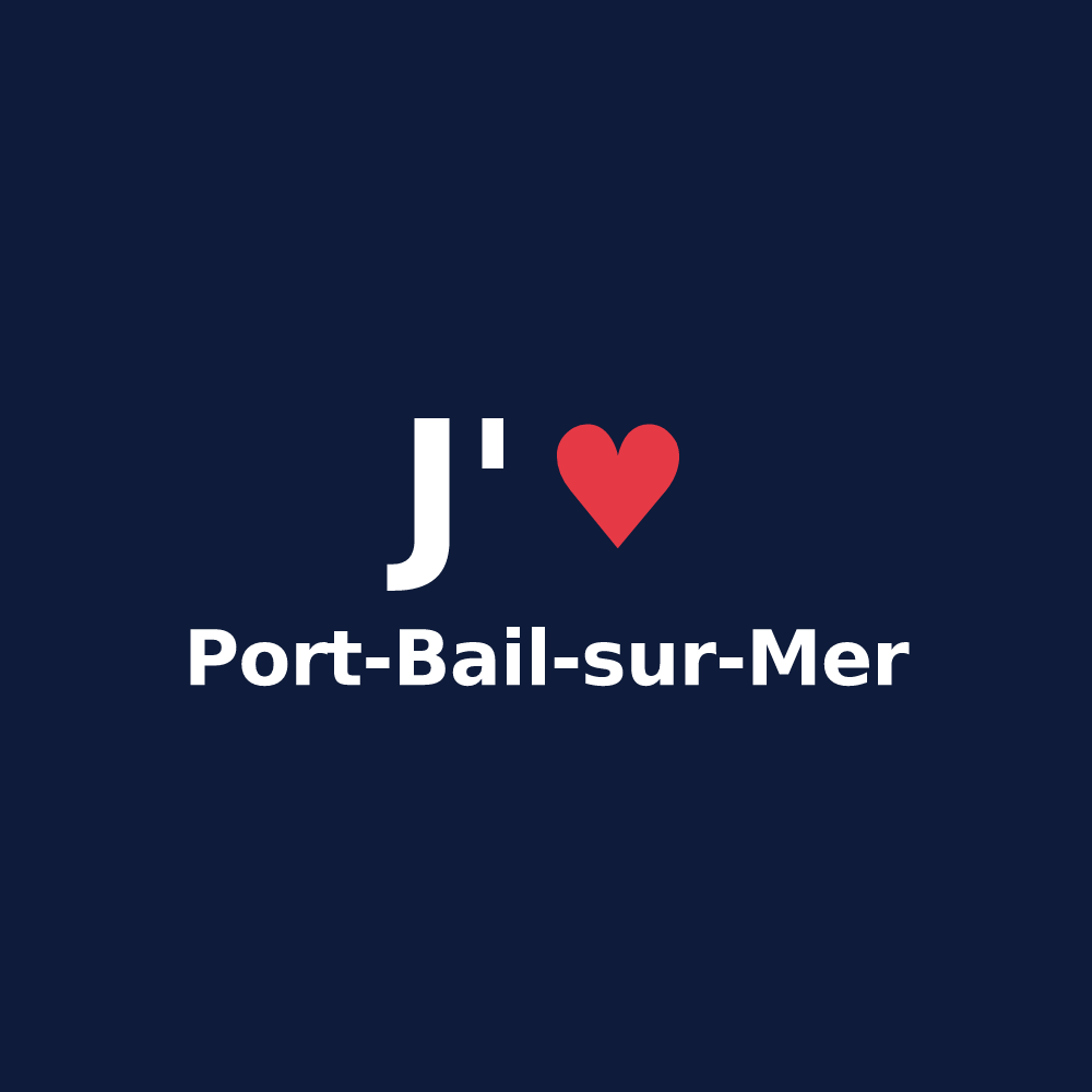 T-shirt personnalisé Port-Bail-sur-Mer — design J'aime Port-Bail-sur-Mer