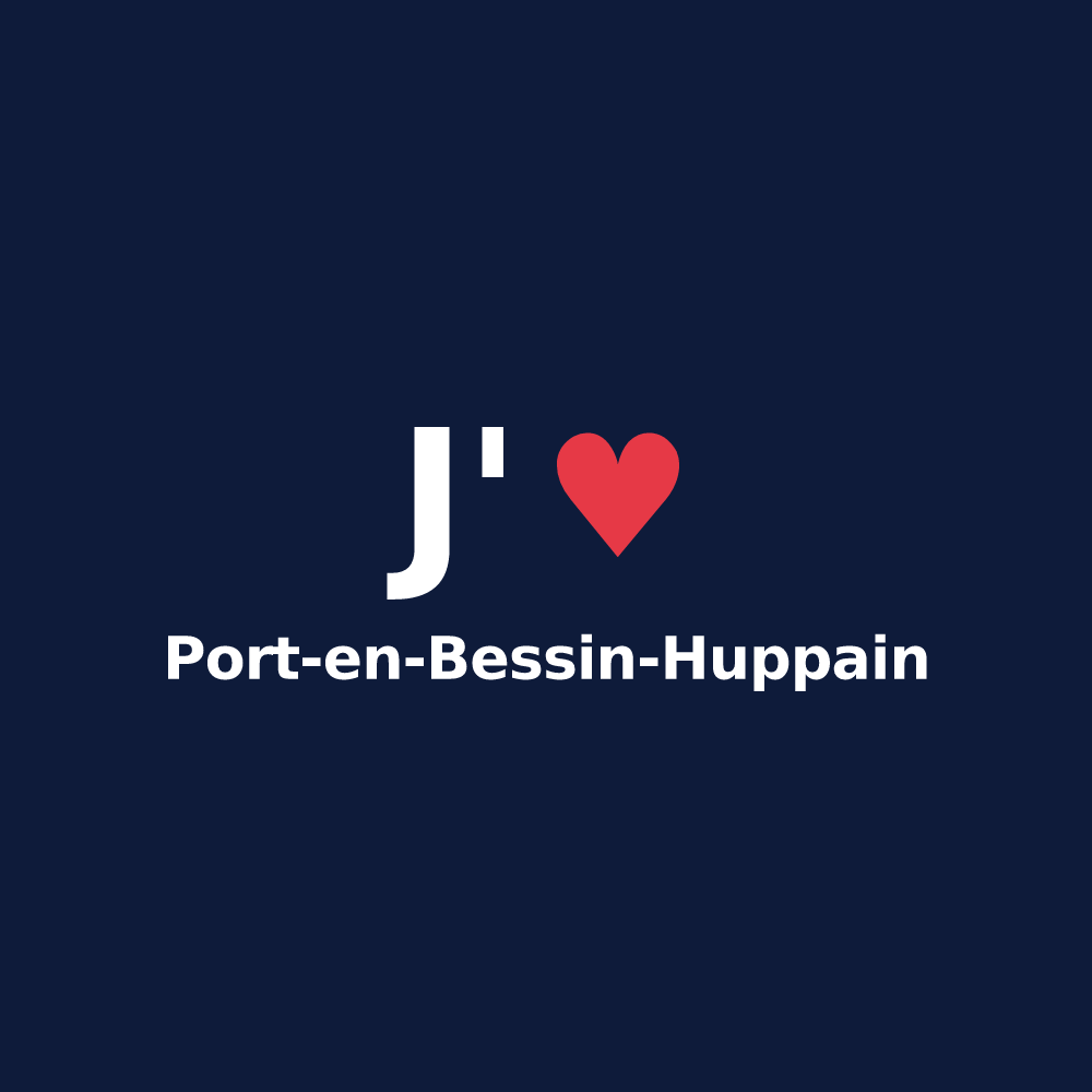 T-shirt personnalisé Port-en-Bessin-Huppain — design « J'aime Port-en-Bessin-Huppain » imprimé sur le t-shirt