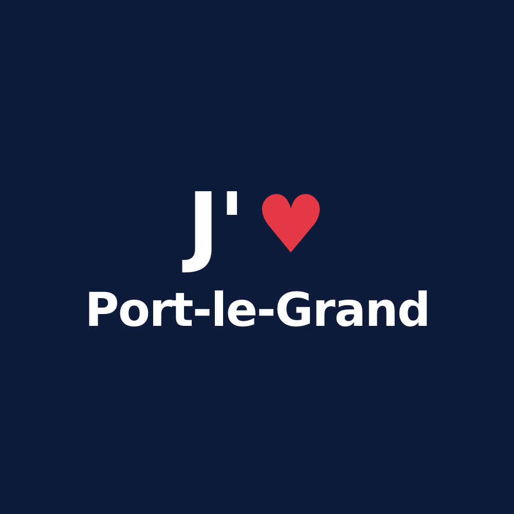 T-shirt personnalisé Port-le-Grand — design J'aime Port-le-Grand