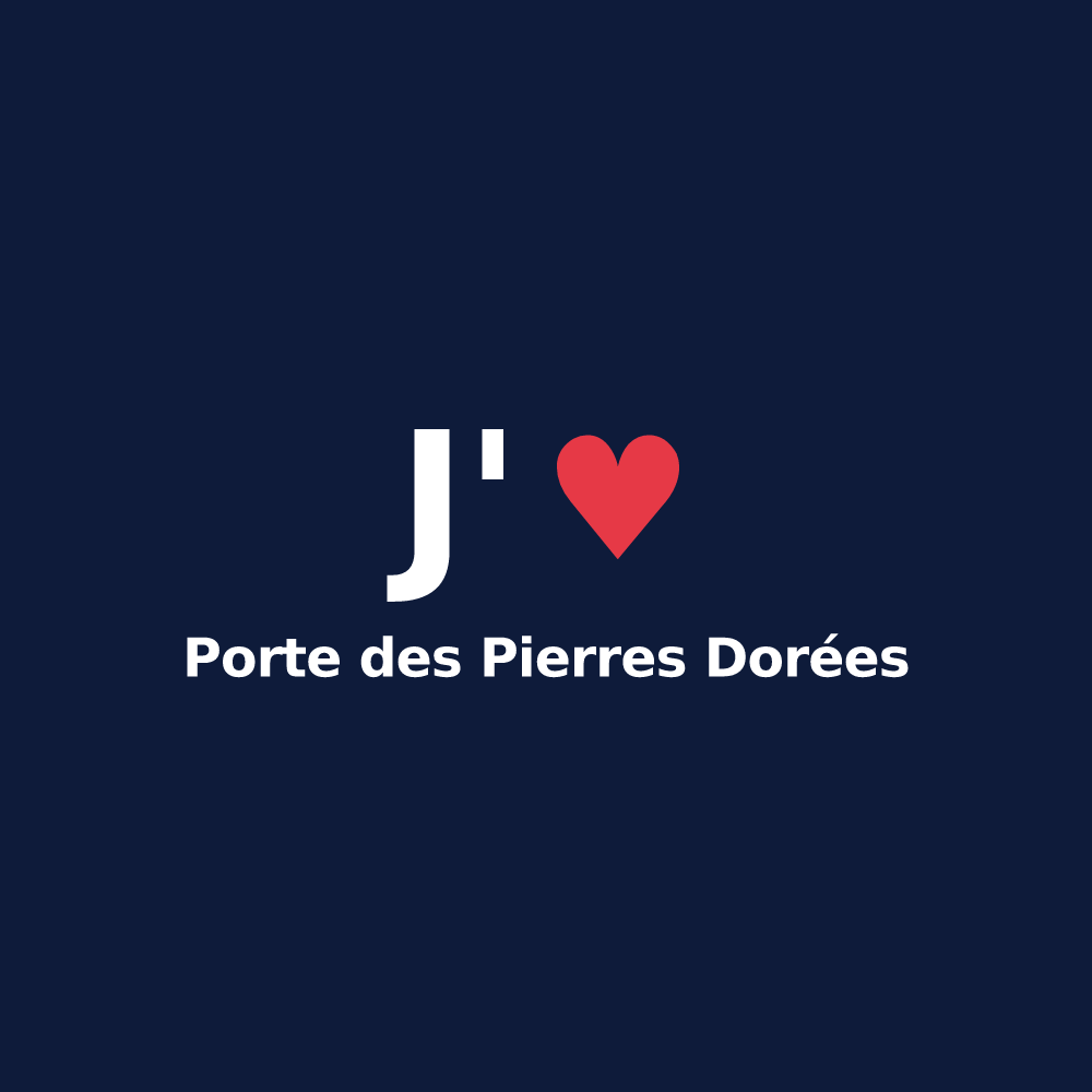 T-shirt personnalisé Porte des Pierres Dorées — design J'aime Porte des Pierres Dorées