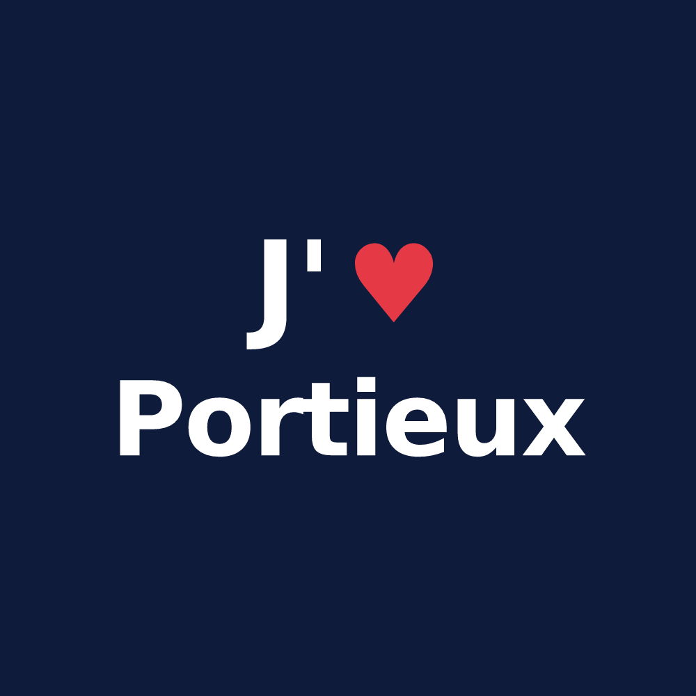 T-shirt personnalisé Portieux — design J'aime Portieux