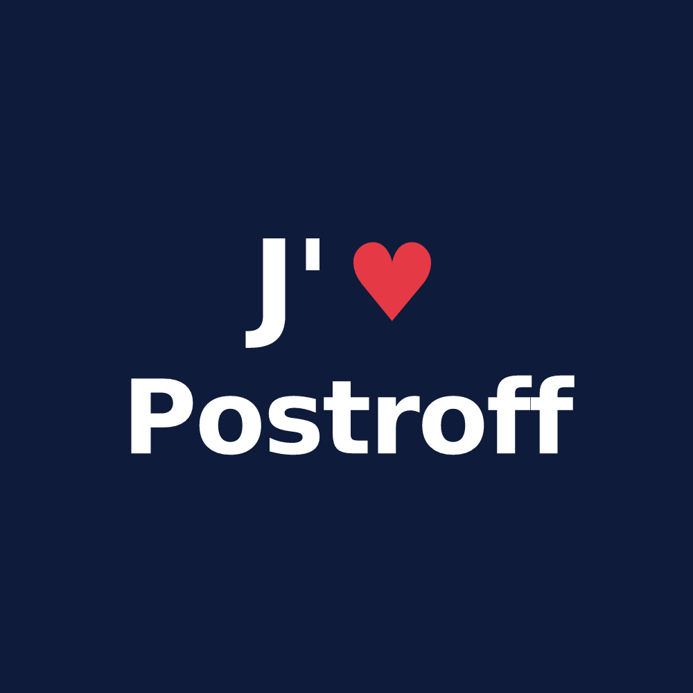 T-shirt personnalisé Postroff — design J'aime Postroff