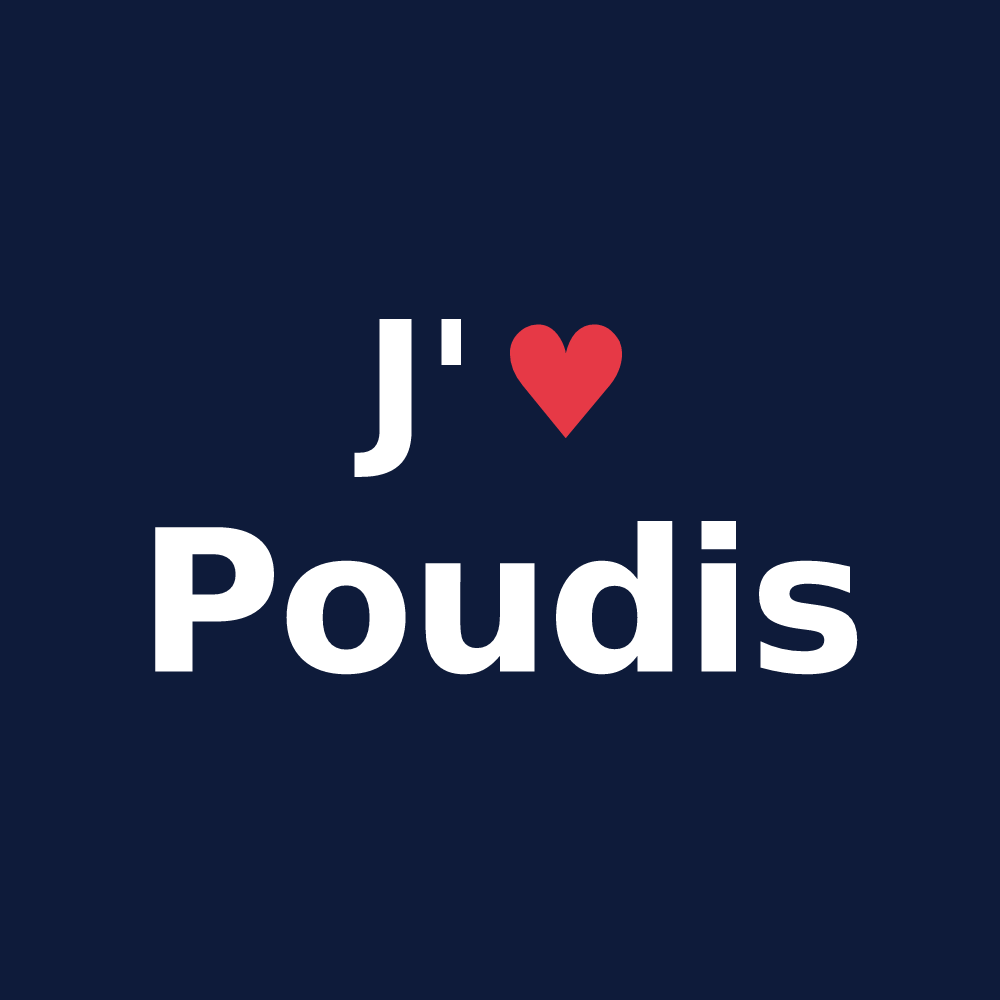 T-shirt personnalisé Poudis — design J'aime Poudis
