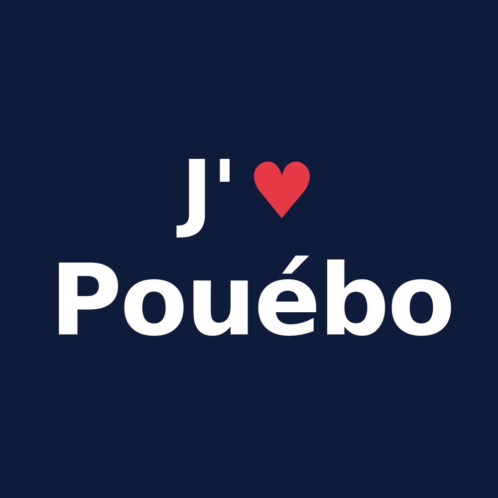 T-shirt personnalisé Pouébo — design J'aime Pouébo