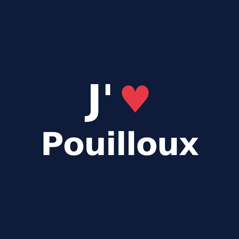 T-shirt personnalisé Pouilloux — design J'aime Pouilloux
