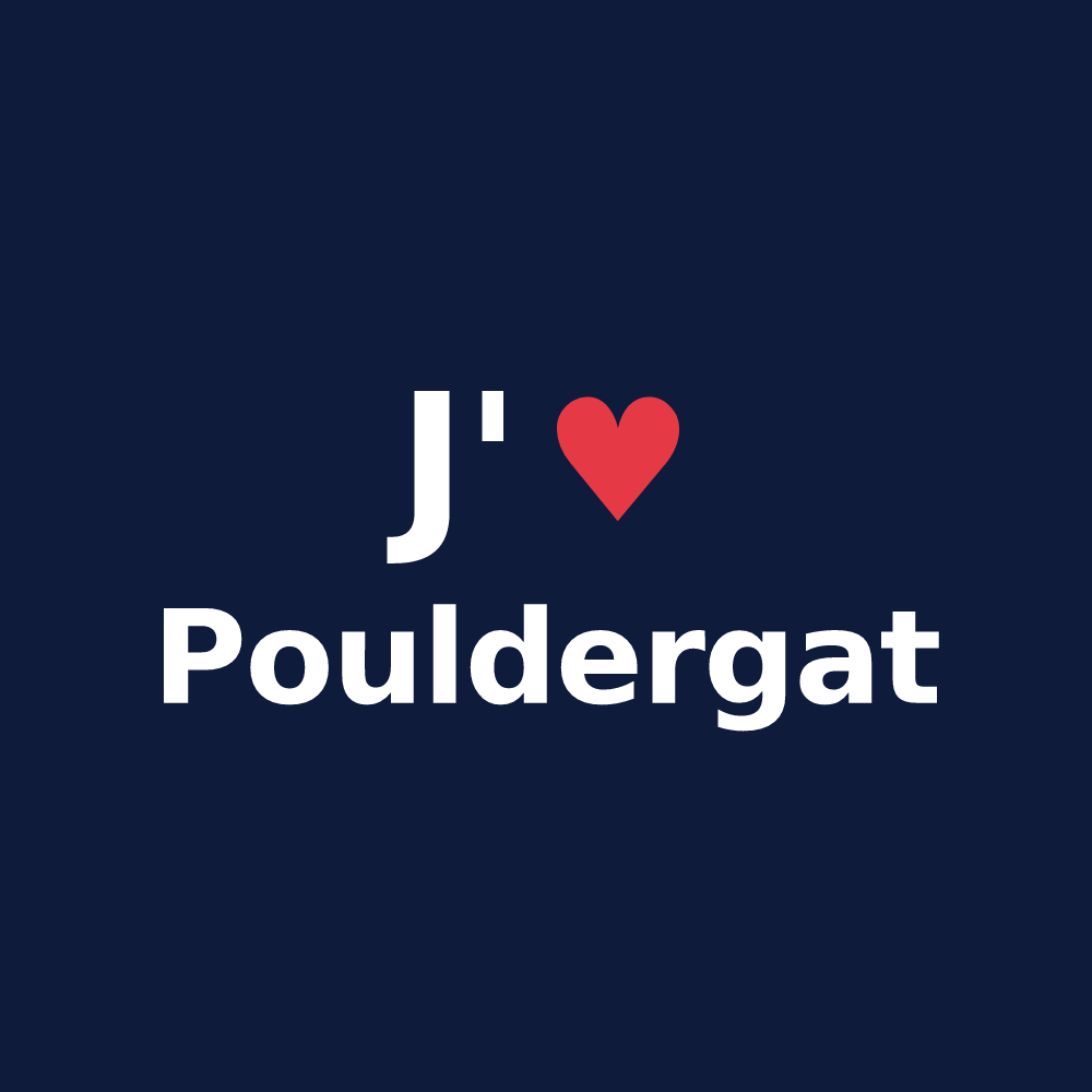 T-shirt personnalisé Pouldergat — design J'aime Pouldergat