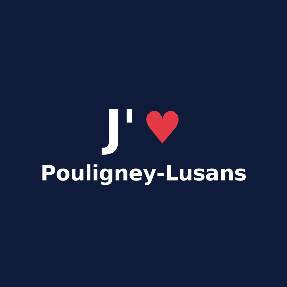 T-shirt personnalisé Pouligney-Lusans — design J'aime Pouligney-Lusans