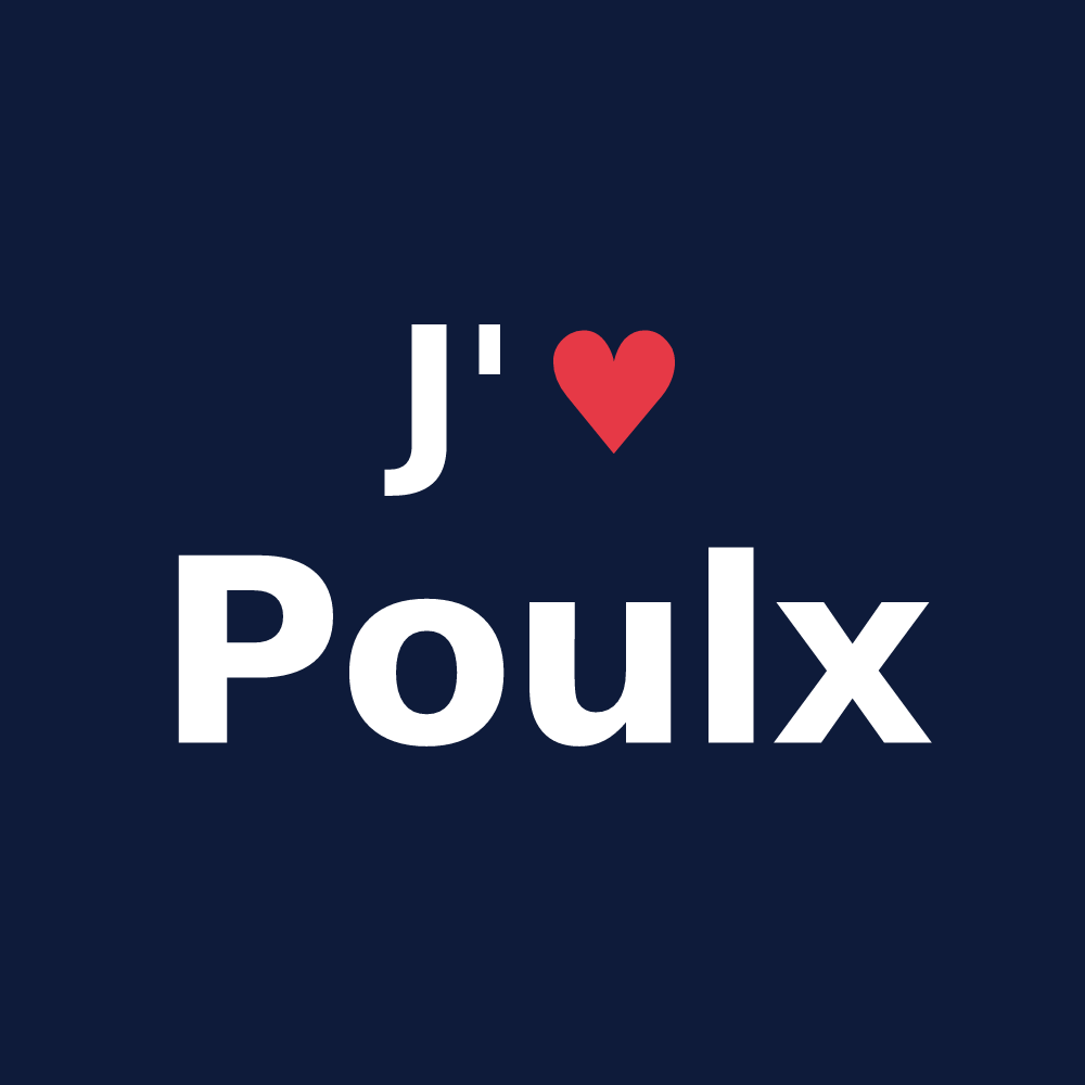 T-shirt personnalisé Poulx — design J'aime Poulx