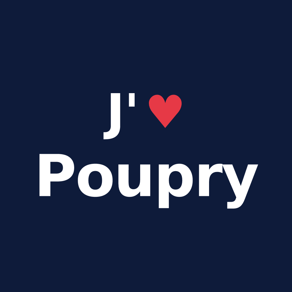 T-shirt personnalisé Poupry — design J'aime Poupry
