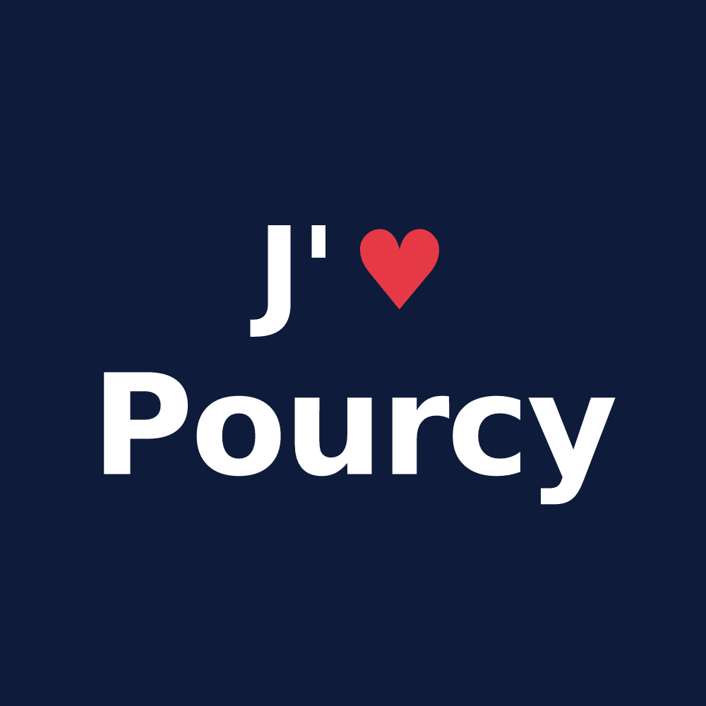T-shirt personnalisé Pourcy — design J'aime Pourcy