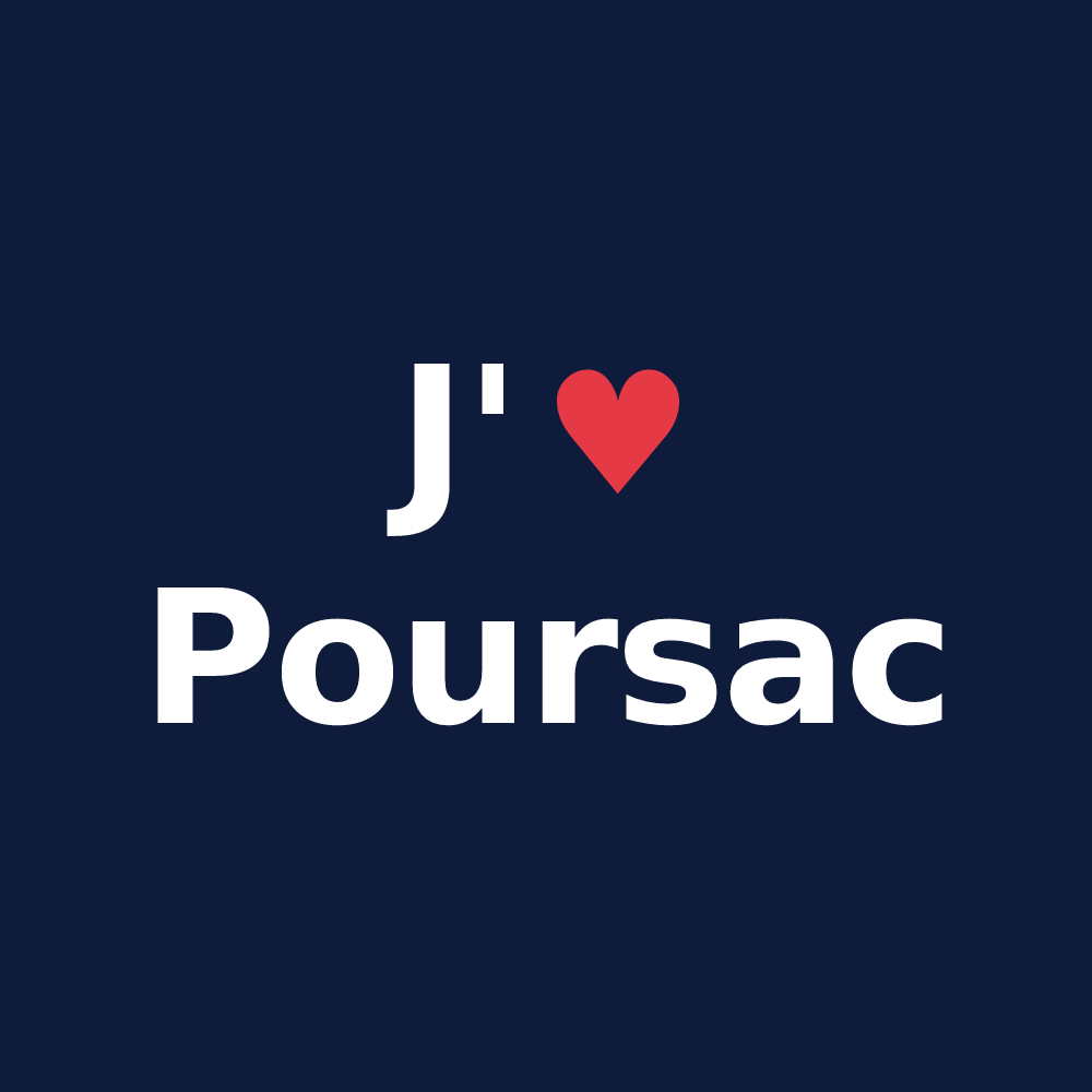 T-shirt personnalisé Poursac — design J'aime Poursac