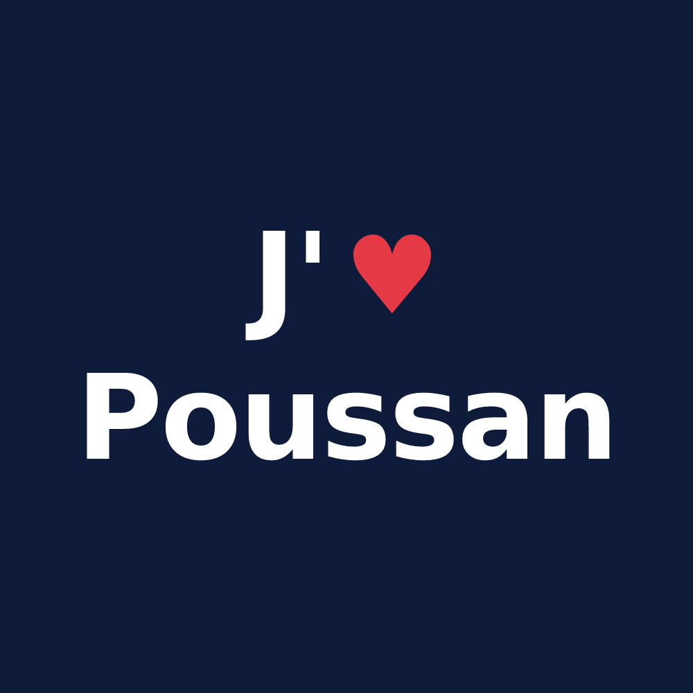 T-shirt personnalisé Poussan — design J'aime Poussan