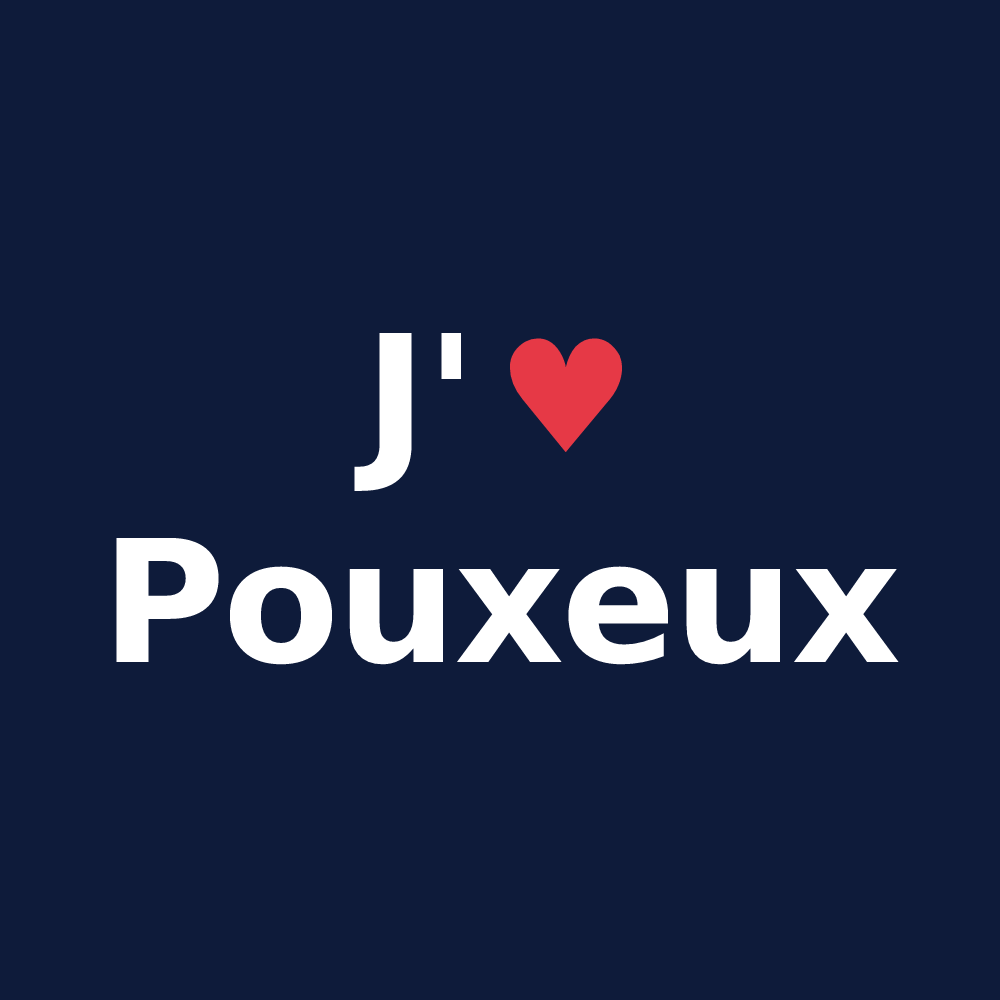 T-shirt personnalisé Pouxeux — design J'aime Pouxeux