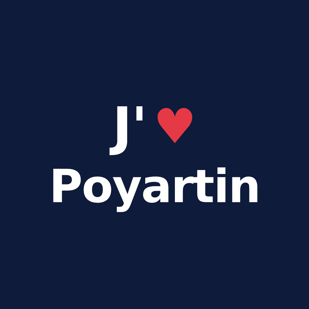 T-shirt personnalisé Poyartin — design « J'aime Poyartin » imprimé sur le t-shirt