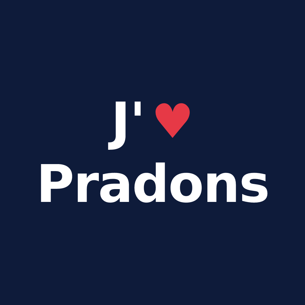 T-shirt personnalisé Pradons — design J'aime Pradons